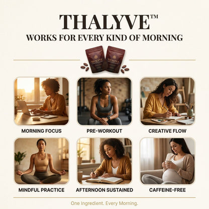 THALYVE Ceremonial Cacao - Works For Every Kind of Morning: Focus, Pre-Workout, Creative Flow, Mindful Practice, Afternoon Sustained, Caffeine-Free